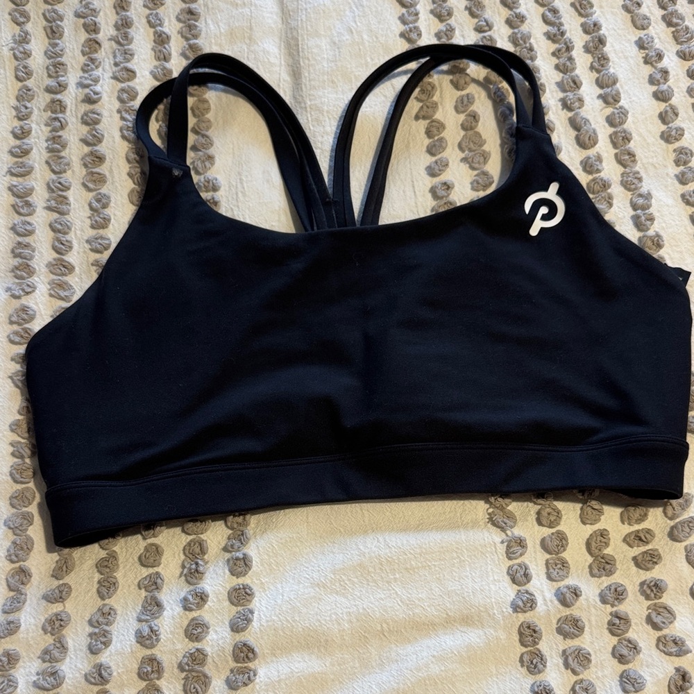 Peloton Black Double-Strap Performance Sports Bra - image 1